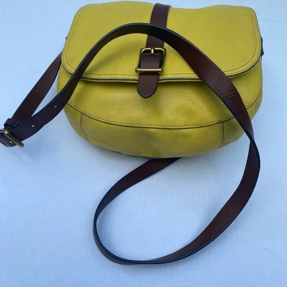 Yellow Leather Crossbody Bag - Picture 15 of 16